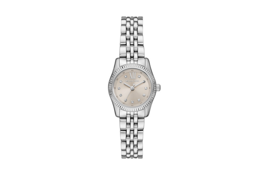 Michael Kors Women's Petite Lexington Pave Silver-Tone Watch