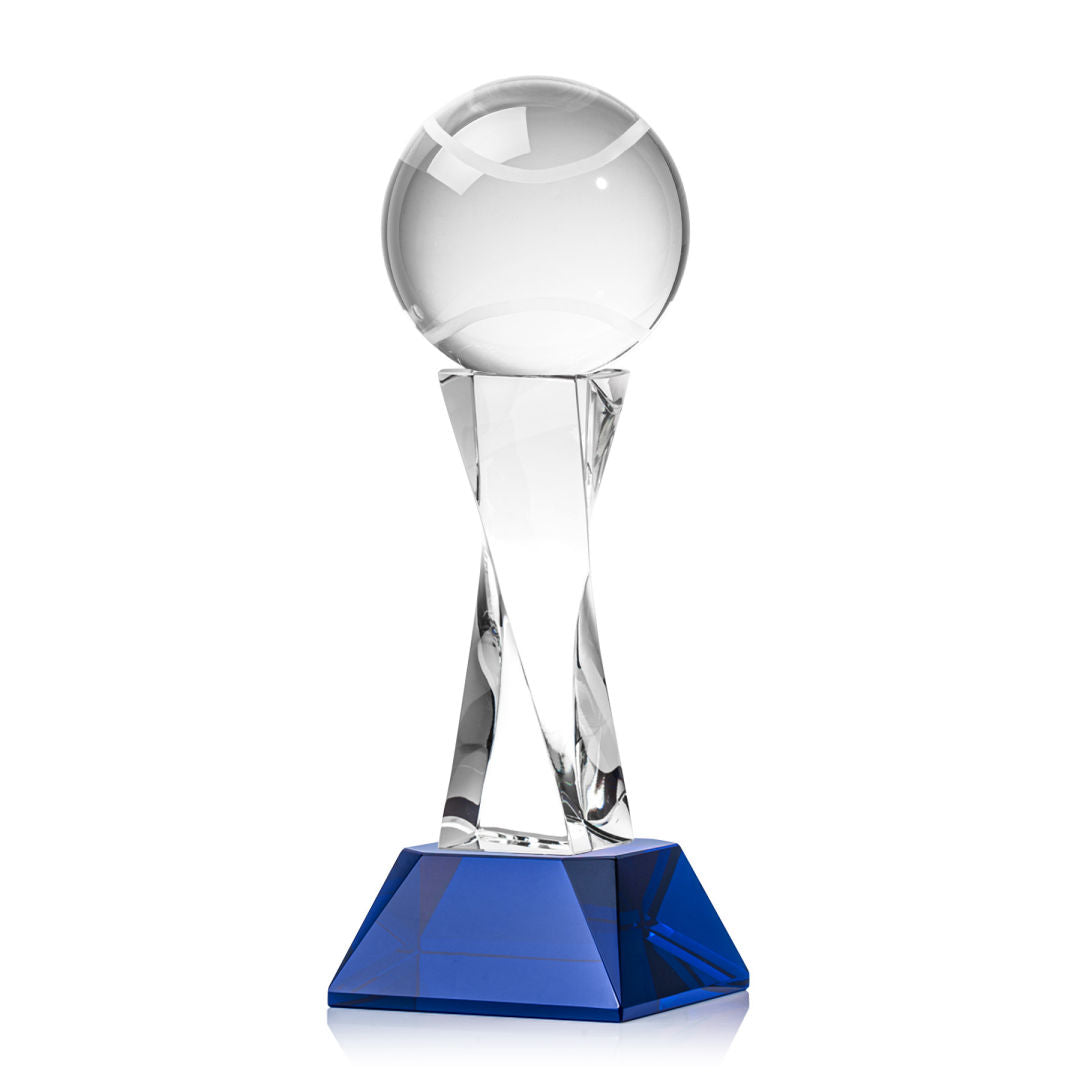 Tennis Ball Award on Langport Base - Blue