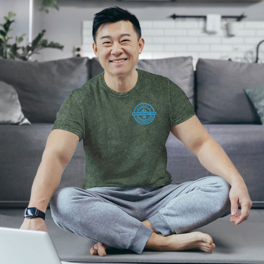 ACID WASH SHORT SLEEVE T-SHIRT - EMBROIDERED