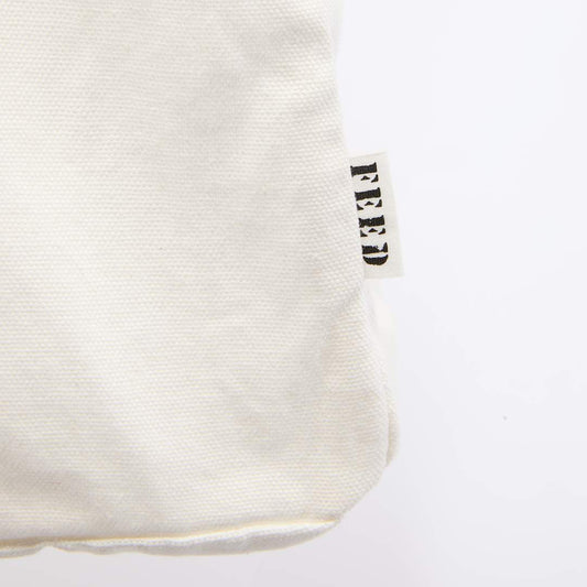 Front View of White FEED Organic Cotton Rivet Tote