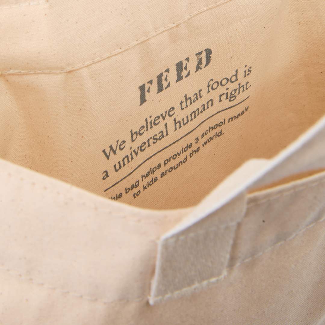 Front View of Black FEED Organic Cotton Convention Tote