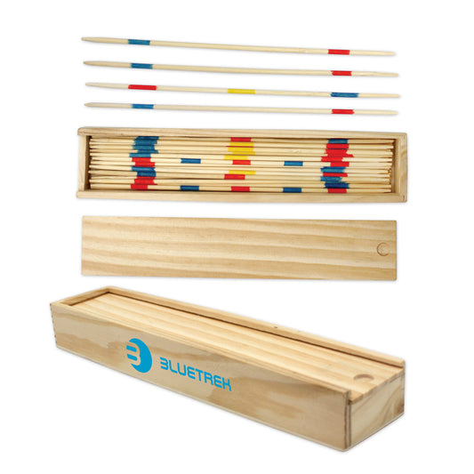 Tan Pick Up Sticks in Wooden Box