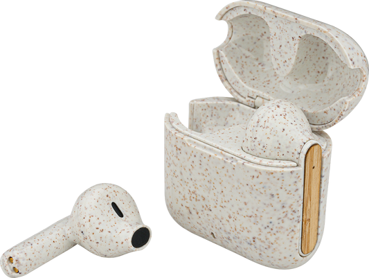 EarthTrendz™ Wheat Straw & Bamboo Earbuds & Case