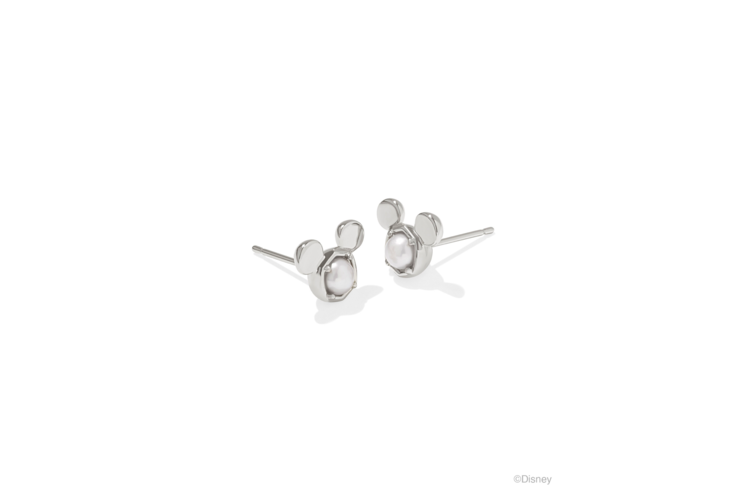 Kendra Scott Disney Silver Mickey Mouse Stud Earrings in Freshwater Cultured Pearl
