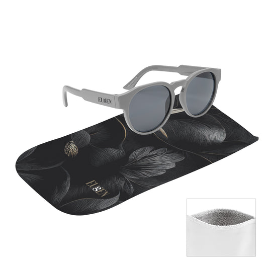 WHITE Gatsby Recycled Frame Sunglasses rPET Microfiber Sunglass Pouch