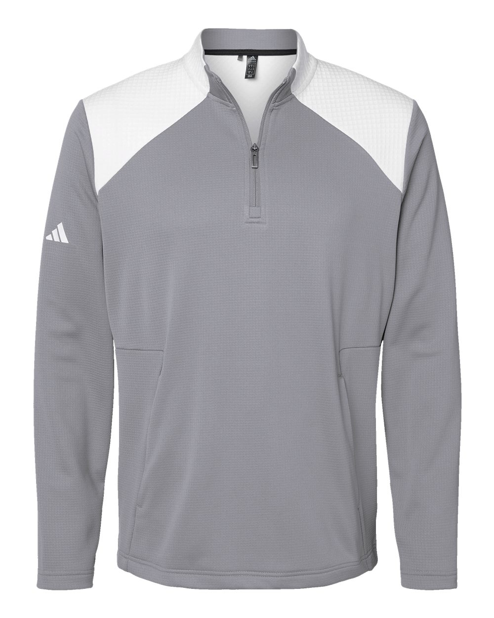 Men's Textured Mixed Media Quarter-Zip Pullover - A532