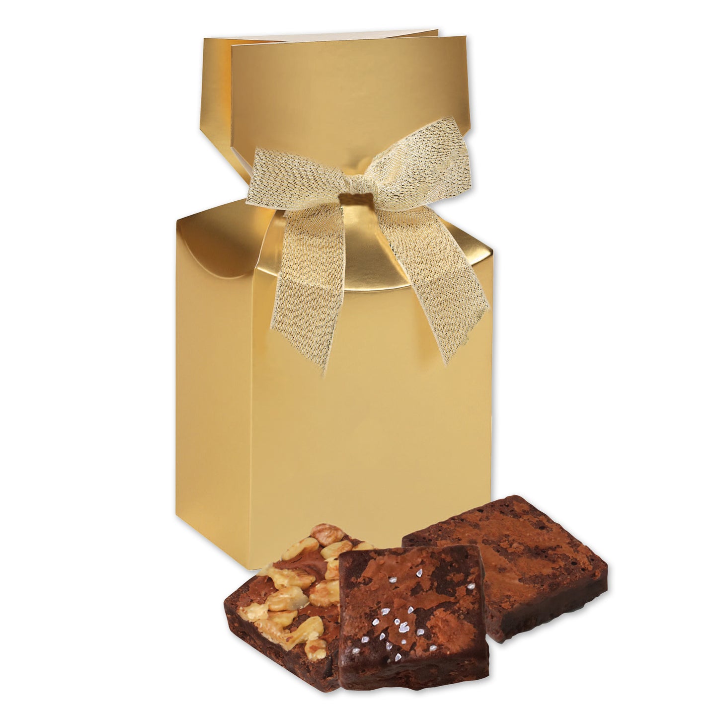 Gourmet Brownies in Gold Premium Delights Gift Box