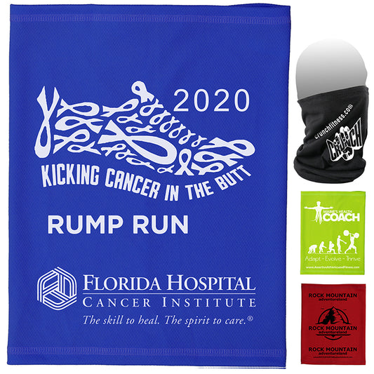 White "The Cooling Fandana™" 170 GSM Multi-Functional Cooling Gaiter, Facecover and Headwear - Domestic Pr