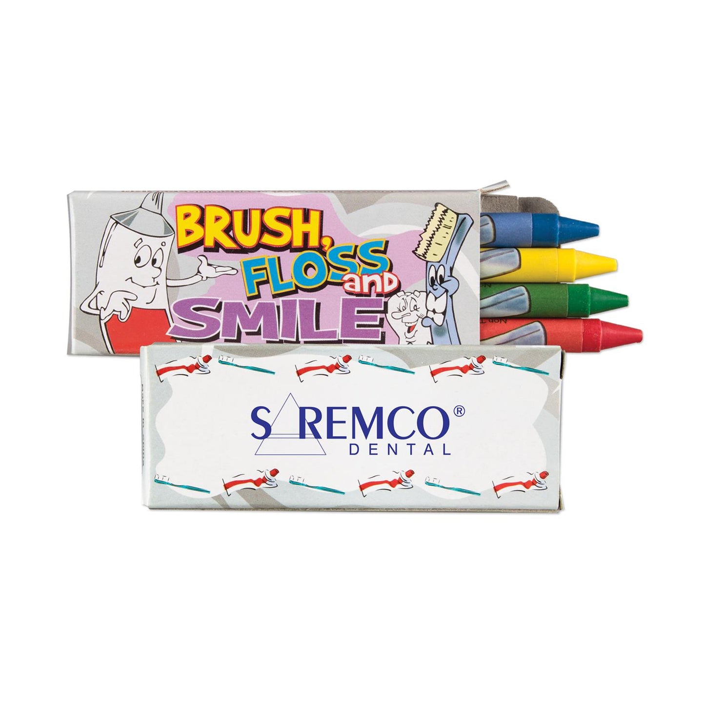 White 4 Pack Dental Theme Crayons