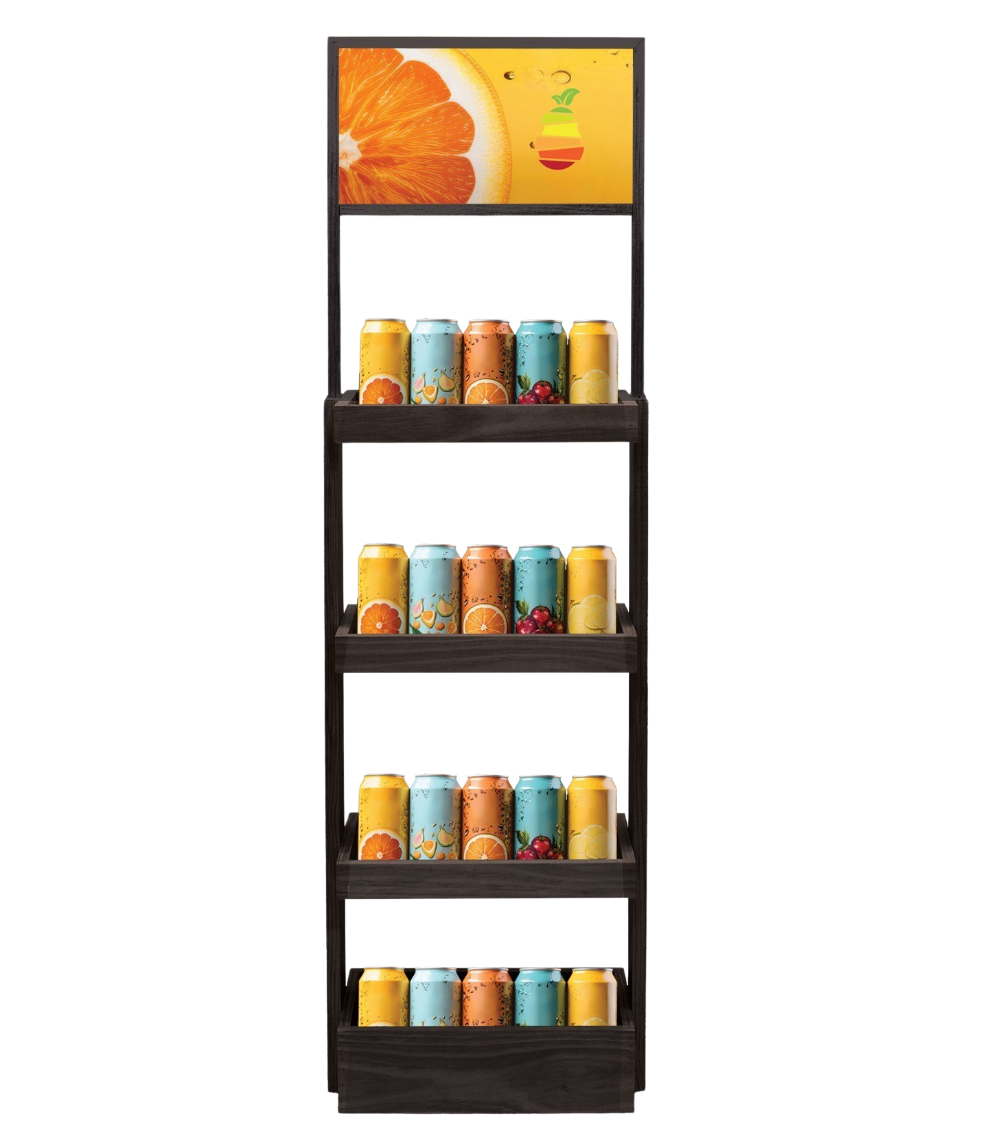 4-Shelf Wood Display Stand