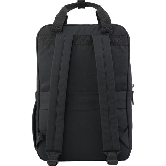 Front View of Black Fife Recycled 15" Laptop Backpack