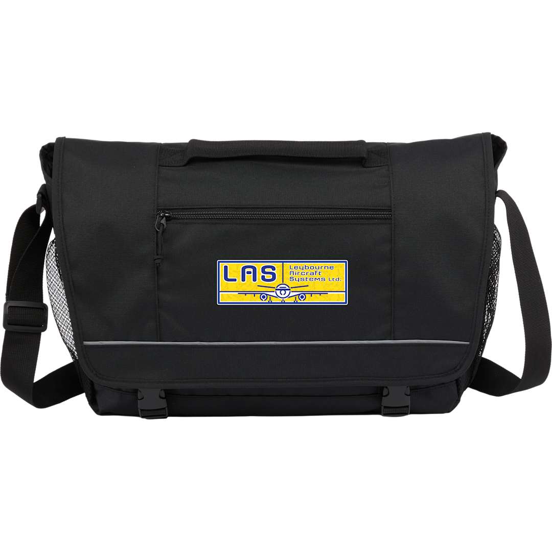 Front View of Black Classic Recycled Messenger Bag