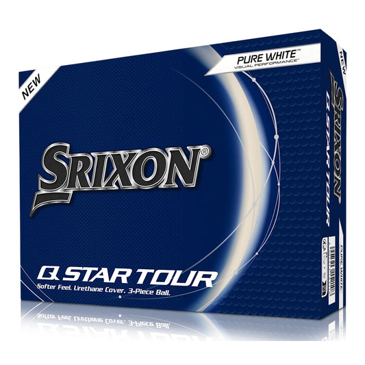 Front View of White Srixon Q-STAR TOUR Golf Balls - 12 Pack