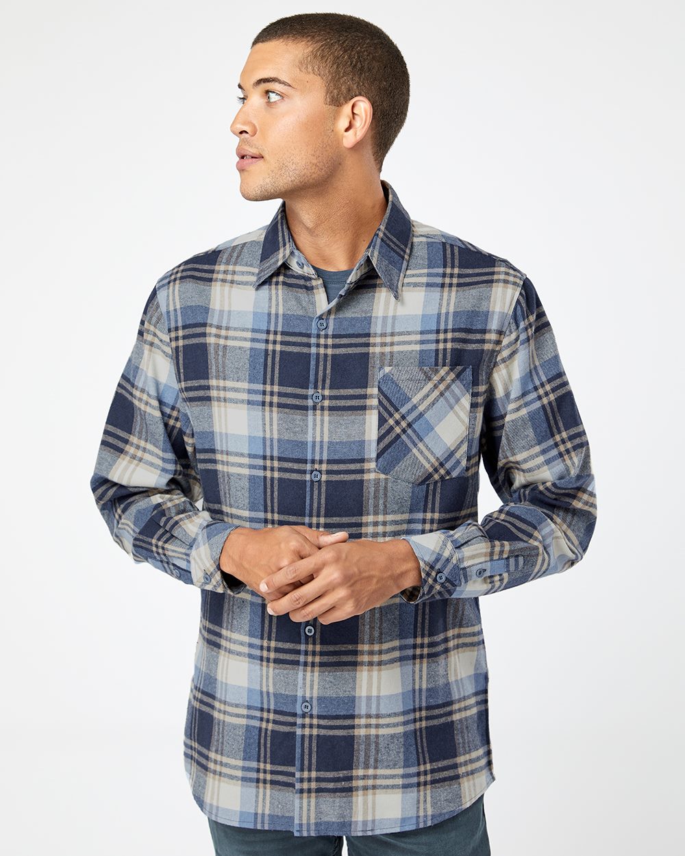 Men's Open Pocket Flannel Shirt - 8212