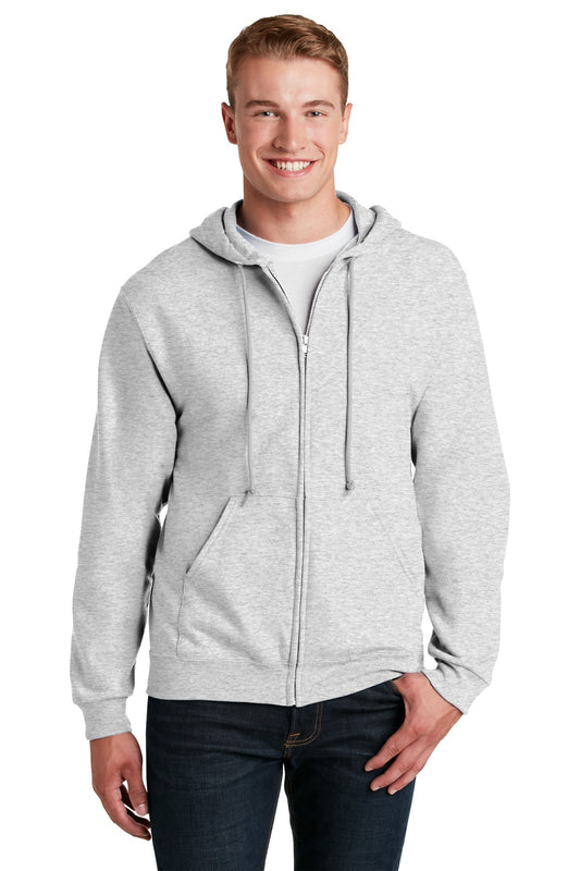 Front View of Ash Jerzees - NuBlend Full-Zip Hooded Sweatshirt. 993M - S