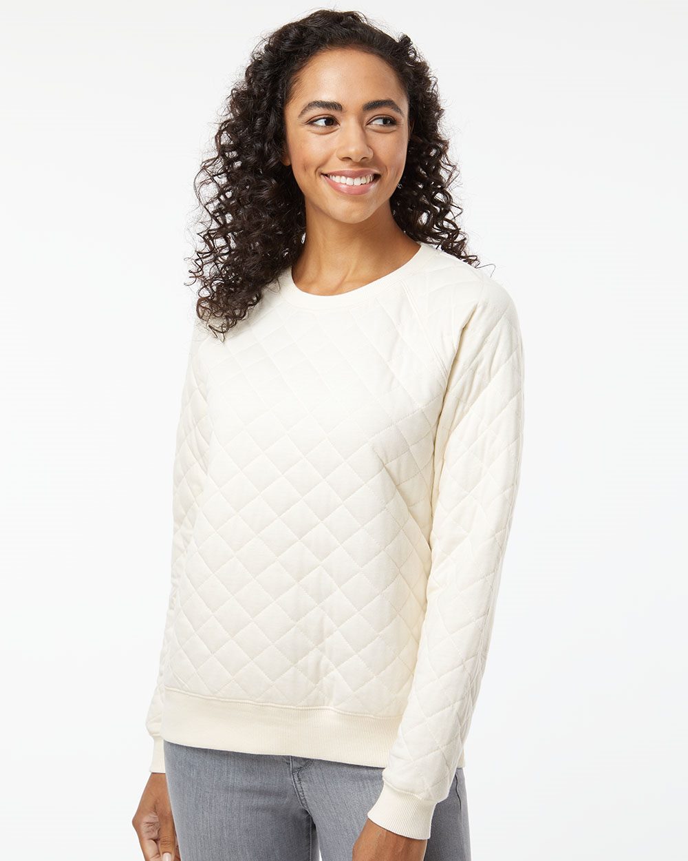 Women's Quilted Crewneck Pullover - R08