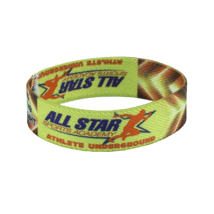 "Wrist Twist 1/2" Stretchy Elastic Dye Sublimation Wristbands - PhotoImage ® Full Color Imprint