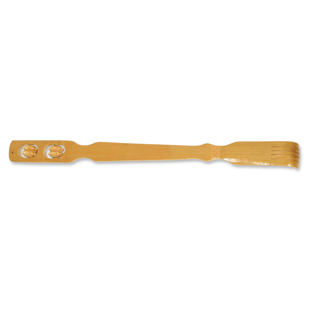 Wood Back Scratcher w/ 2 Massaging Rollers