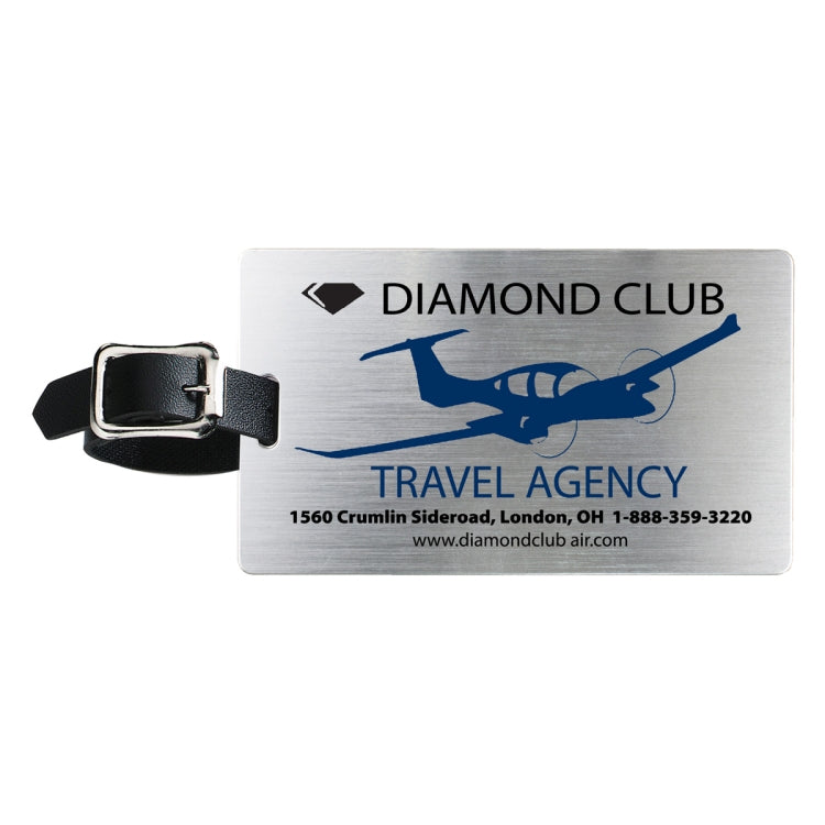 "Mustang" Brushed Aluminum Slip-In Pocket Luggage Bag Tag