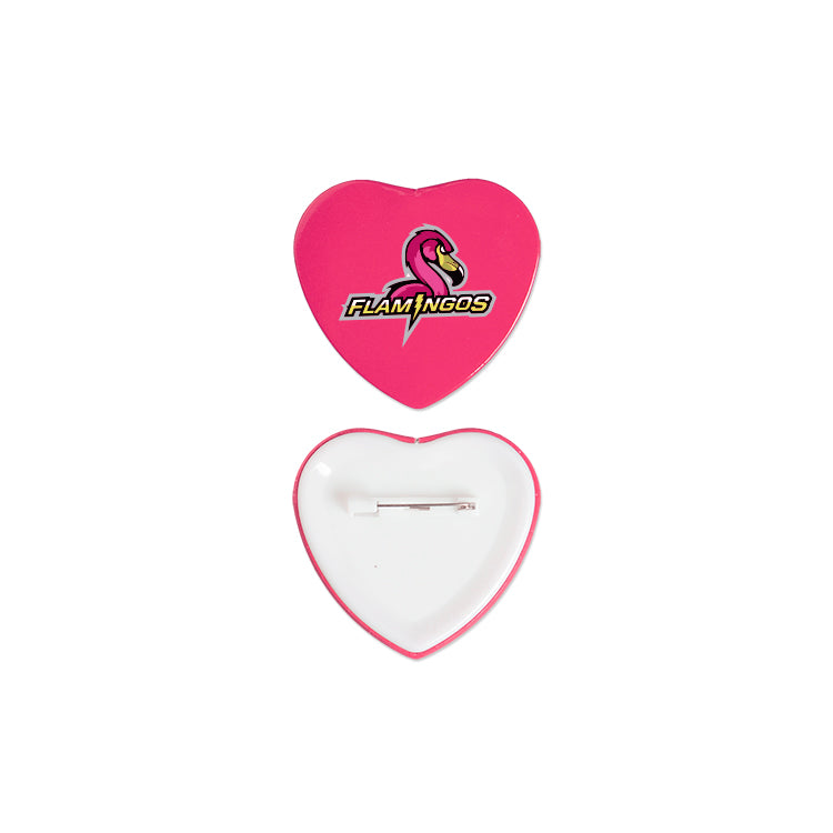 2" Heart Shaped Button