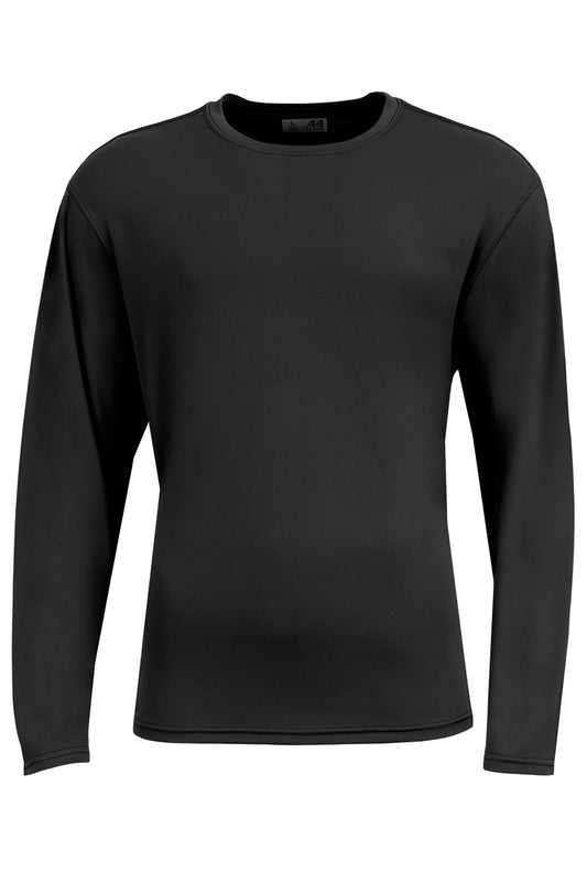 Front View of Black A4 AirFlex Long Sleeve Tee A4N3532 - XS