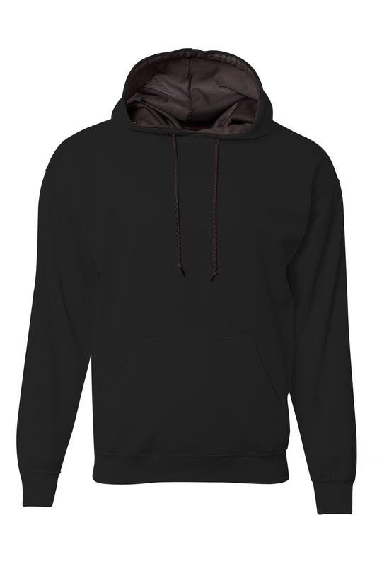 Front View of Black A4 Sprint Tech Fleece Hoodie A4N4279 - S