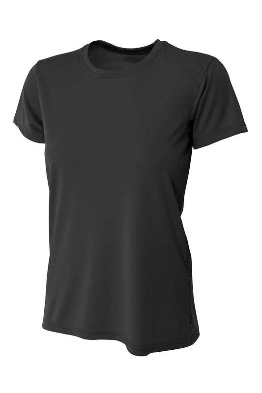 Front View of Black A4 Women's Cooling Performance Short Sleeve Tee A4NW3201 - XS