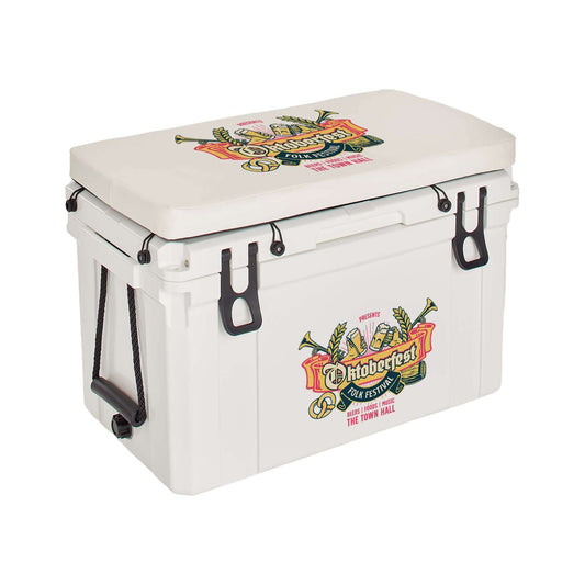 45L Bench Cooler, Front and Cushion Imprint