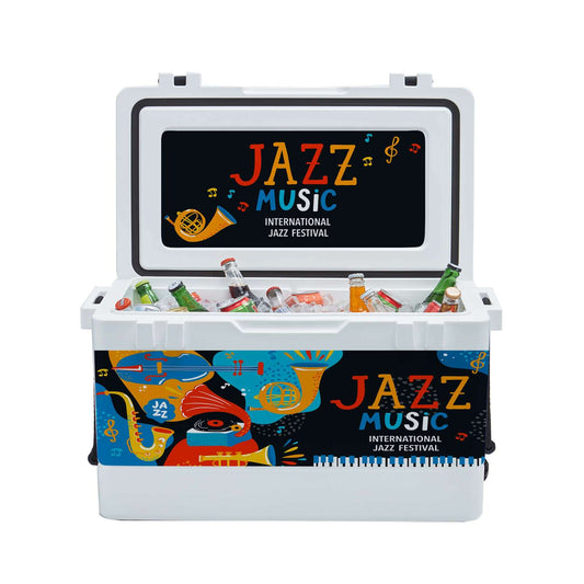 54QT Rotomolded Cooler, Wrap with 2 Lid Decals