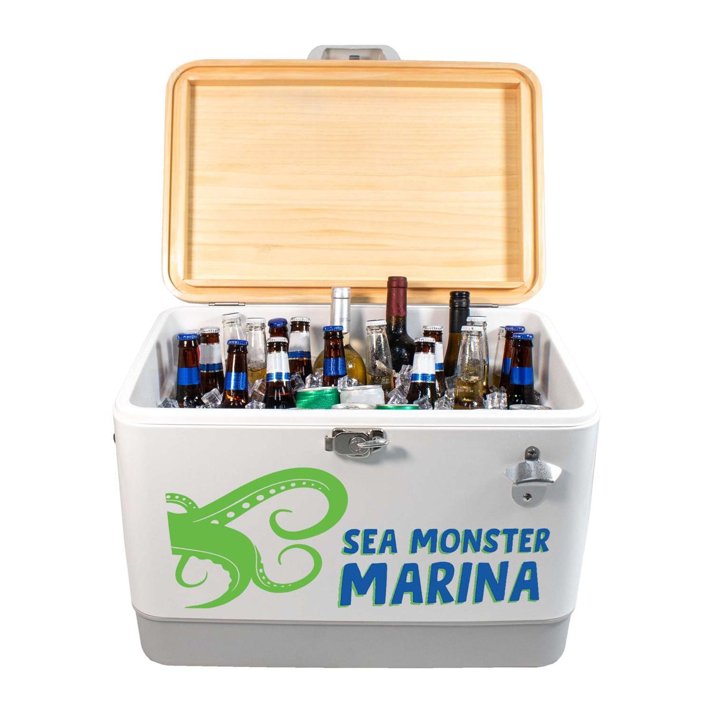 Sasquatch 54QT Wood Top Cooler, Front Decal