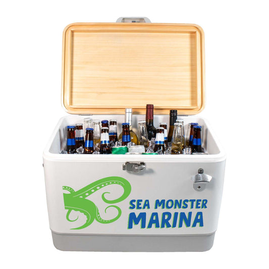 Sasquatch 54QT Wood Top Cooler, Front Decal