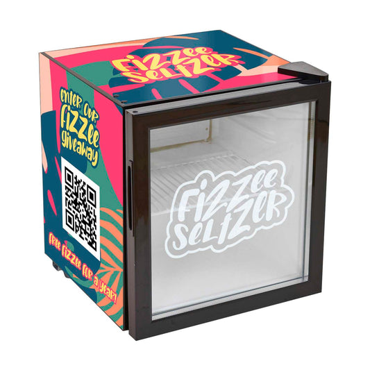 50L Countertop Fridge with Wrap and Door Glass Etching