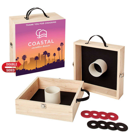 Washer Toss Game Double-Sided, 4 Black & 4 Red Washers