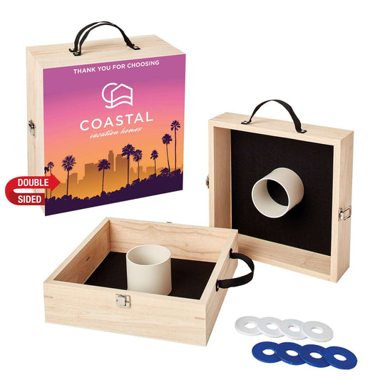 Washer Toss Game Double-Sided, 4 Royal & 4 White Washers