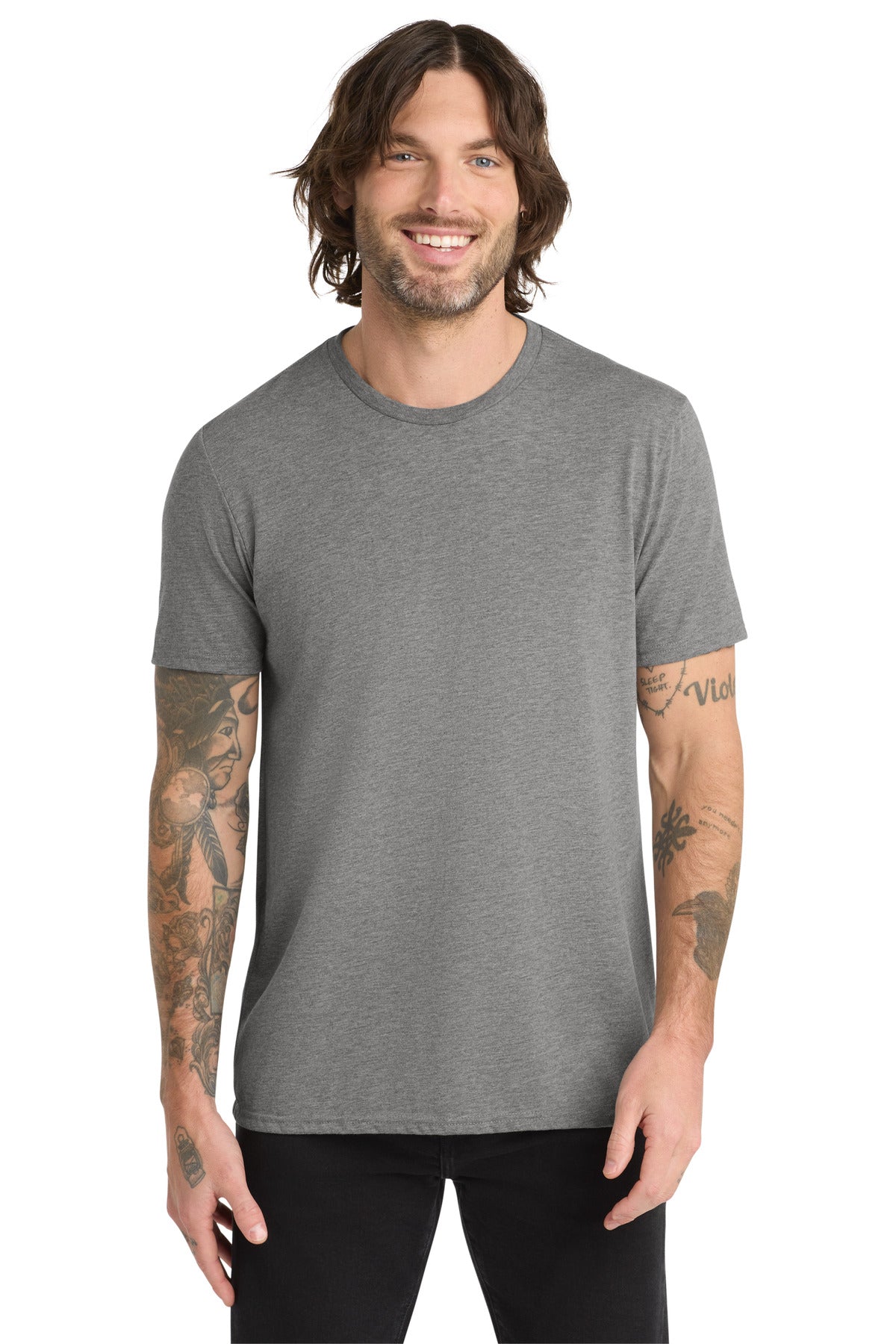 Front View of Aluminum Grey Allmade Unisex Tri-Blend Tee AL2004 - XS