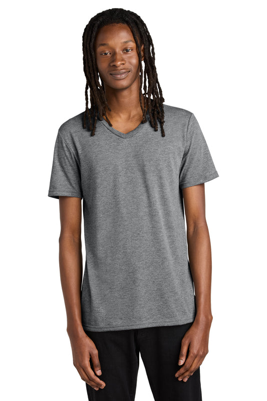 Front View of Aluminum Grey Allmade Unisex Tri-Blend V-Neck Tee AL2014 - XS