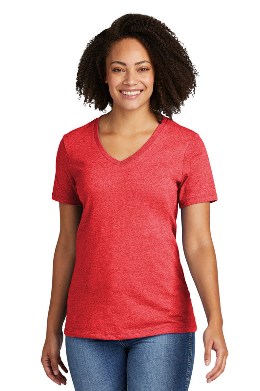 Front View of ReclmdRdHt Allmade Women's Recycled Blend V-Neck Tee AL2303 - XS