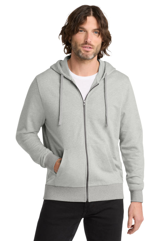 Front View of GrntGryHtr Allmade Unisex Organic French Terry Full-Zip Hoodie AL4002 - XS