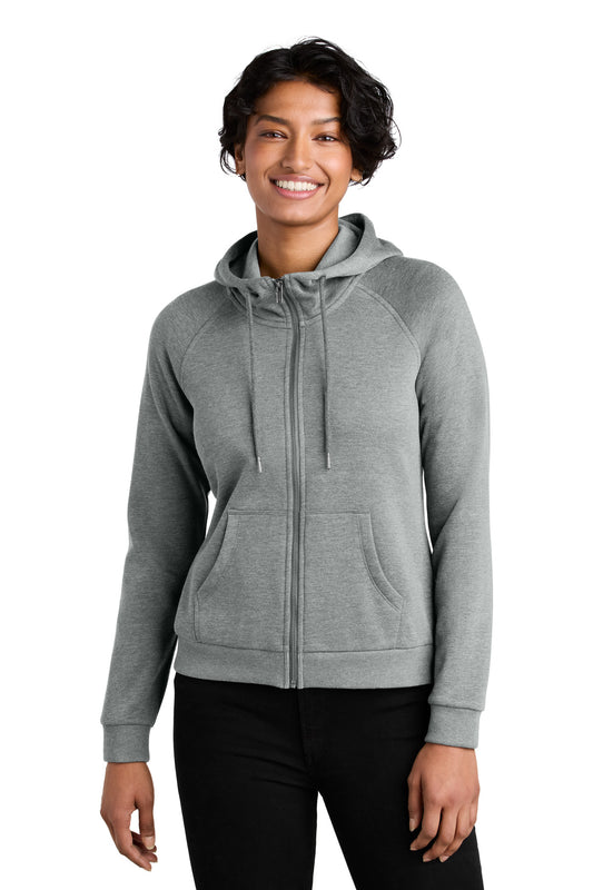 Front View of AlumGryHtr Allmade Women's Organic CVC Fleece Full-Zip Hoodie AL5003 - XS