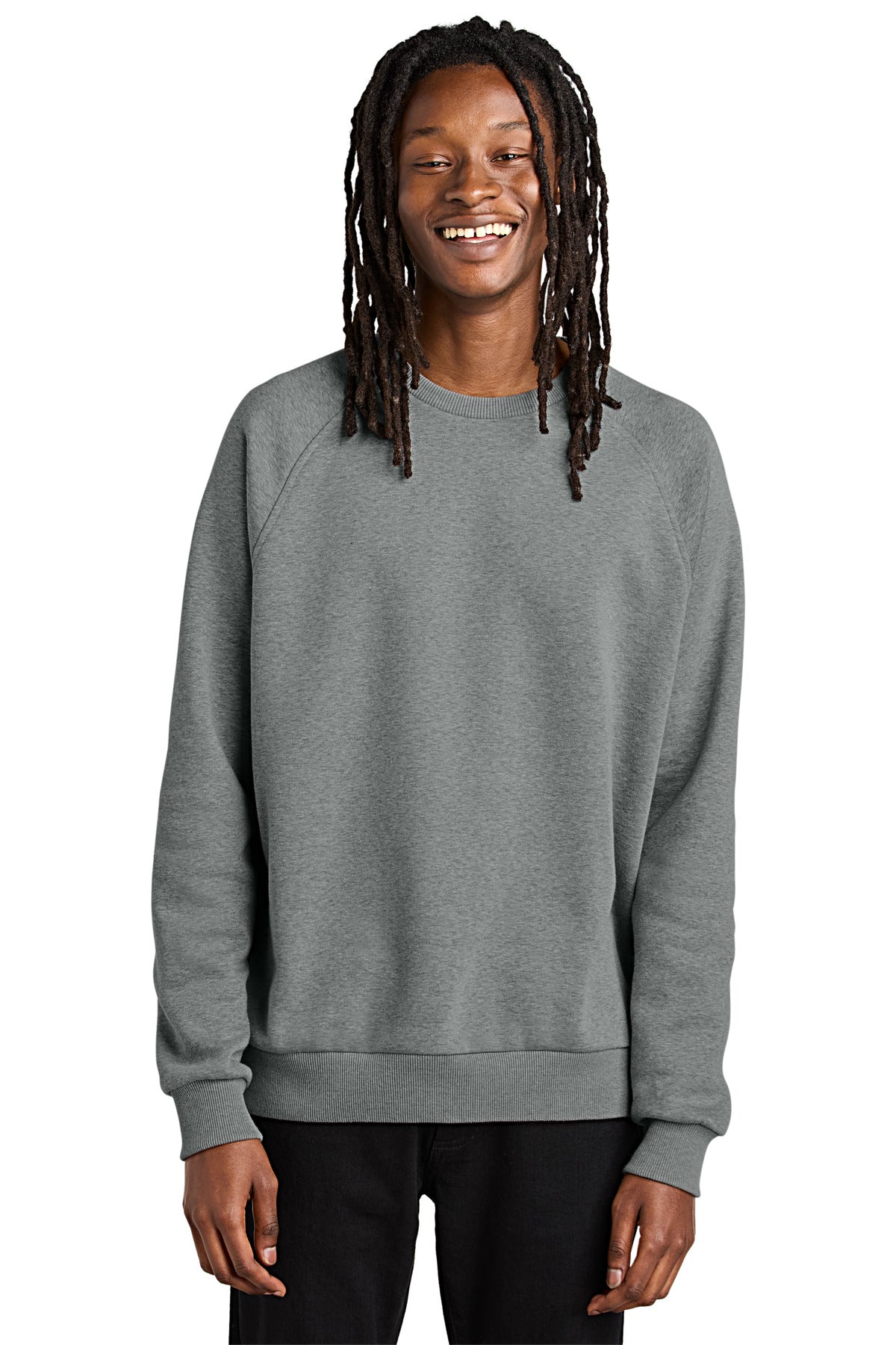 Front View of AlumGryHtr Allmade Unisex Organic CVC Fleece Crewneck Sweatshirt AL5004 - XS