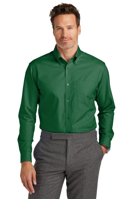 Front View of ClubGreen Brooks Brothers Wrinkle-Free Stretch Nailhead Shirt BB18002 - XS