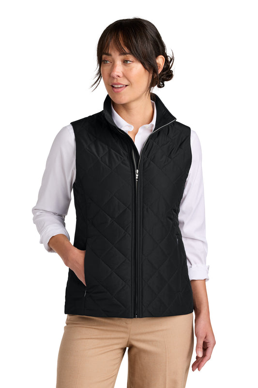 Front View of DeepBlack Brooks Brothers Women's Quilted Vest BB18603 - XS