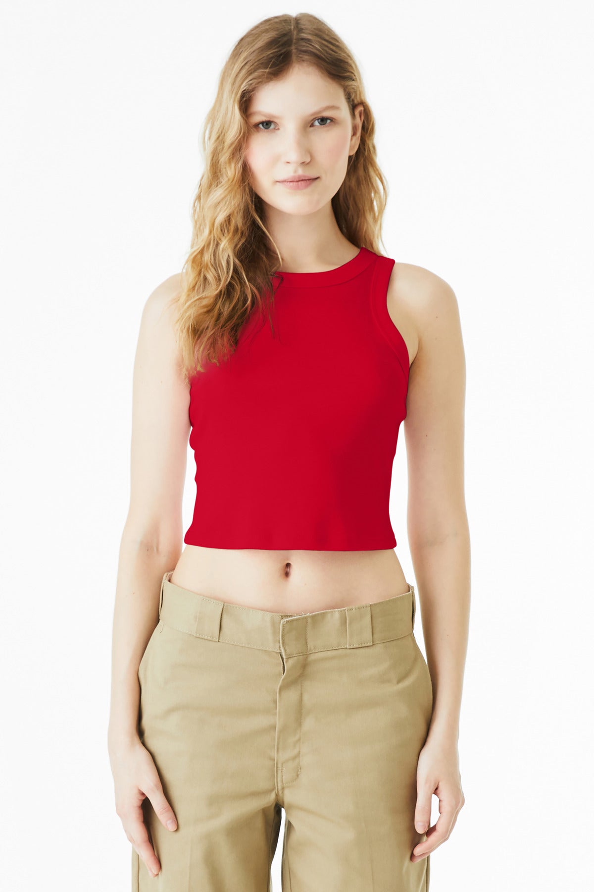 SanMar BC1019_solidredblend_model_front.jpg