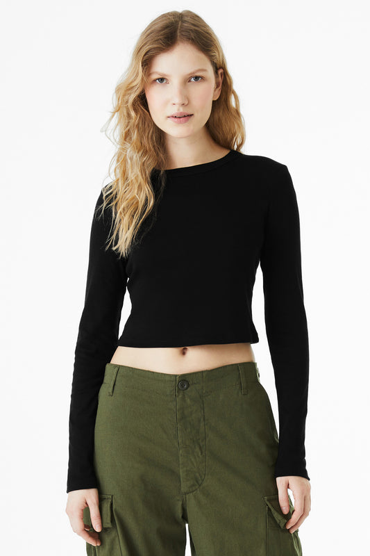 BELLA+CANVAS Women's Micro Rib Long Sleeve Baby Tee BC1501