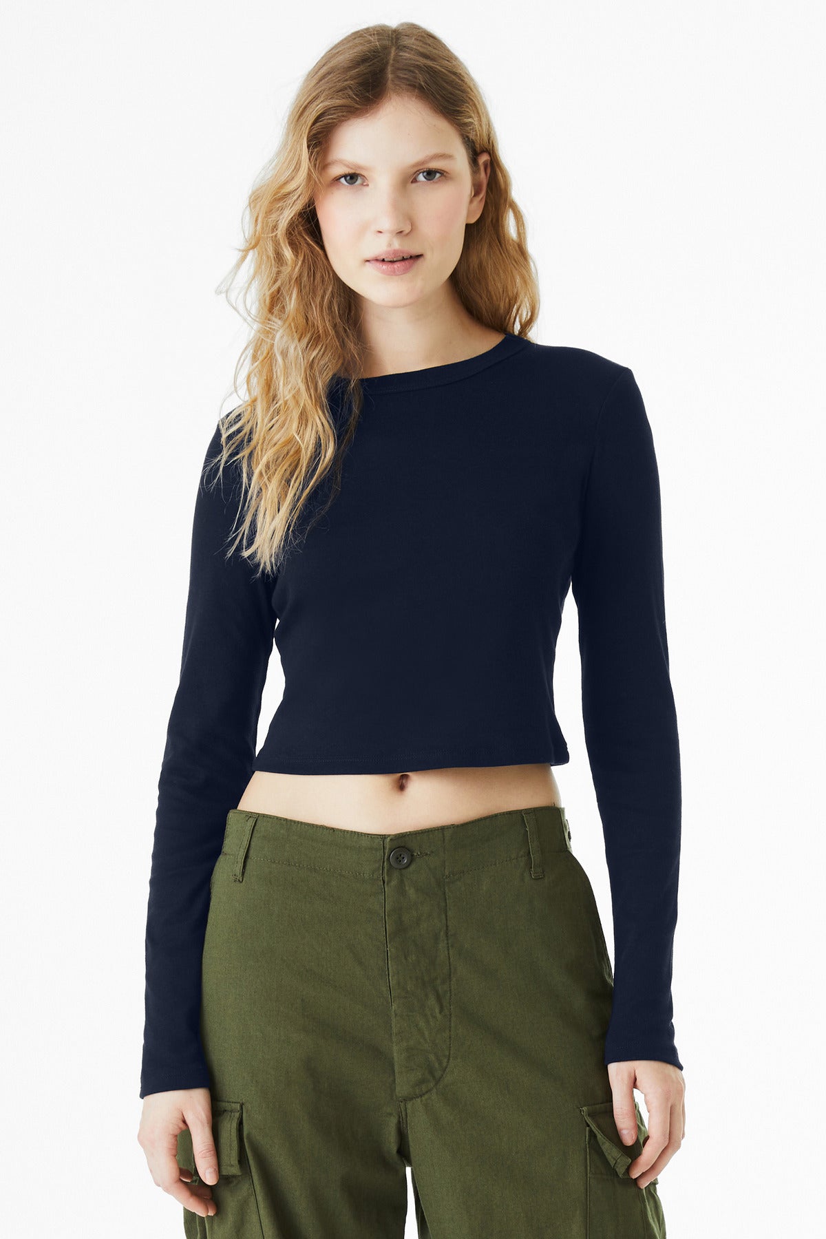 BELLA+CANVAS Women's Micro Rib Long Sleeve Baby Tee BC1501