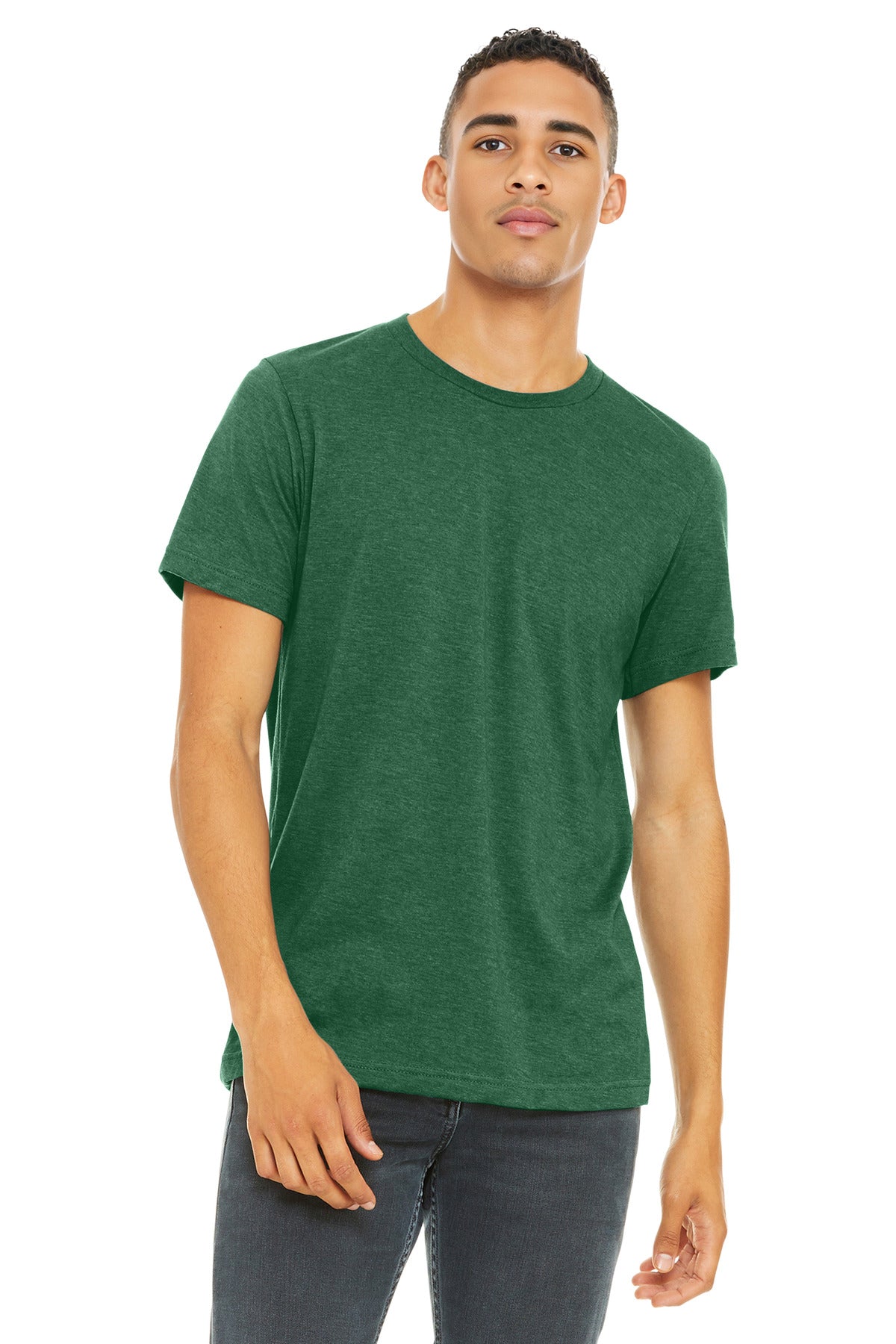SanMar BC3001CVC_heathergrassgreen_model_front.jpg