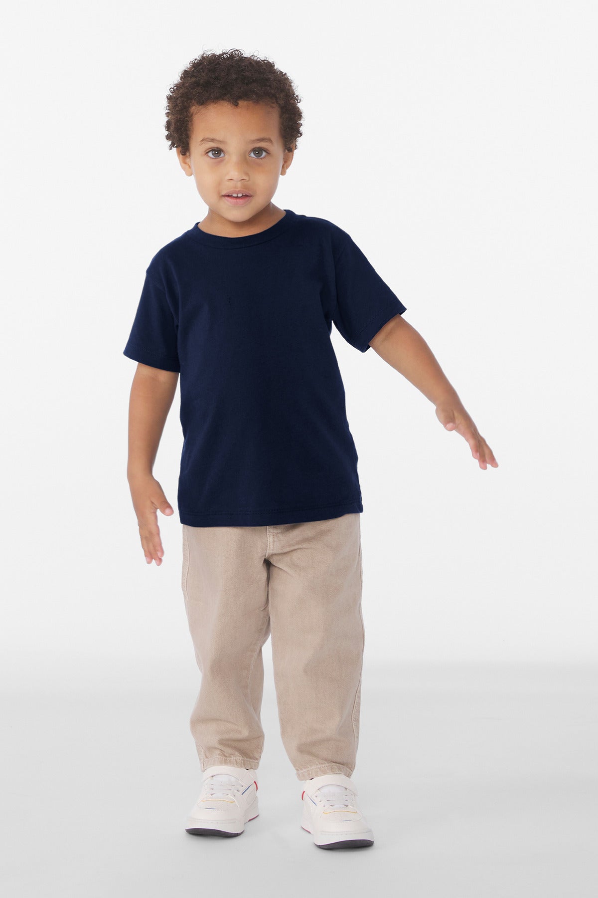 Front View of Navy BELLA+CANVAS Toddler Short Sleeve Tee BC3001T - 3T