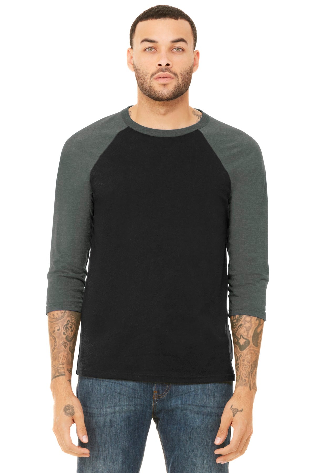 SanMar BC3200_blackdeepheather_model_front_062018.jpg
