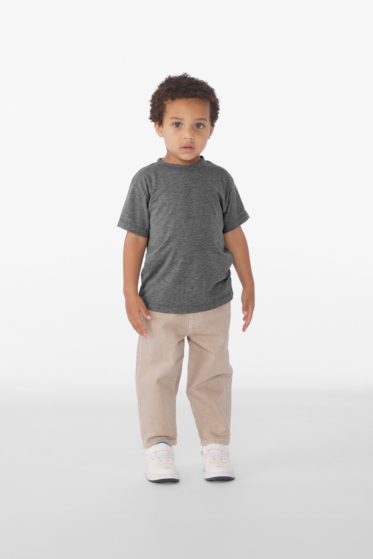 Front View of GreyTB BELLA+CANVAS Toddler Triblend Short Sleeve Tee BC3413T - 3T