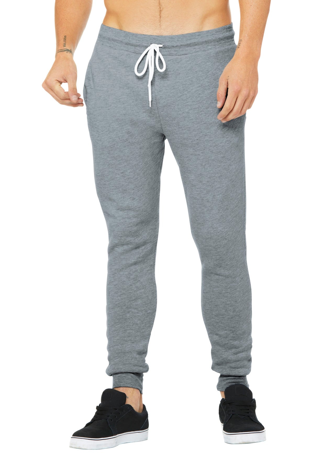 Front View of Athletic Ht BELLA+CANVAS Unisex Jogger Sweatpants. BC3727 - XS